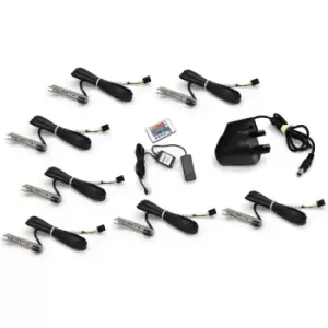 Image of Metal rgb LED Clips Strip Link Bar Light Remote Control Kitchen Cabinet - Lights 7