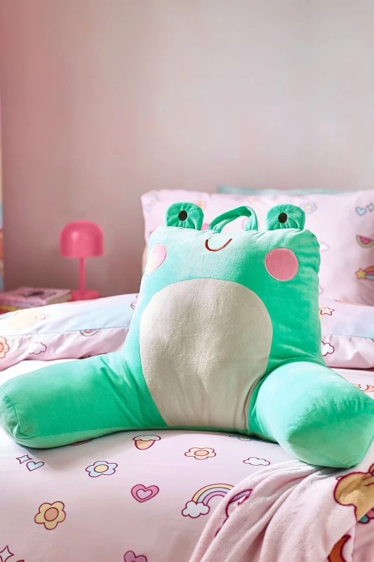Image of Catherine Lansfield 'Fran the Frog' Cuddle Cushion Back Rest Green
