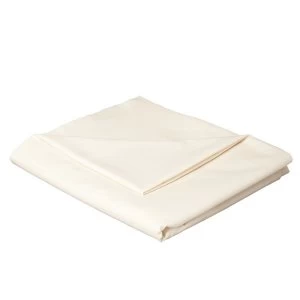 Image of Catherine Lansfield Cream Non-Iron Plain Dye Flat Sheet - Double