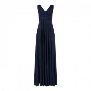 Image of Biba Deep V Maxi Dress - Navy