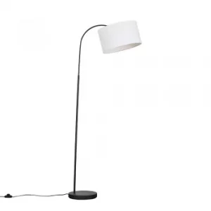 Image of Curva Dark Grey Floor Lamp with Large White Reni Shade
