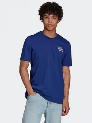 Image of adidas Real Madrid Graphic T-Shirt, Blue/White, Size 3XL, Men