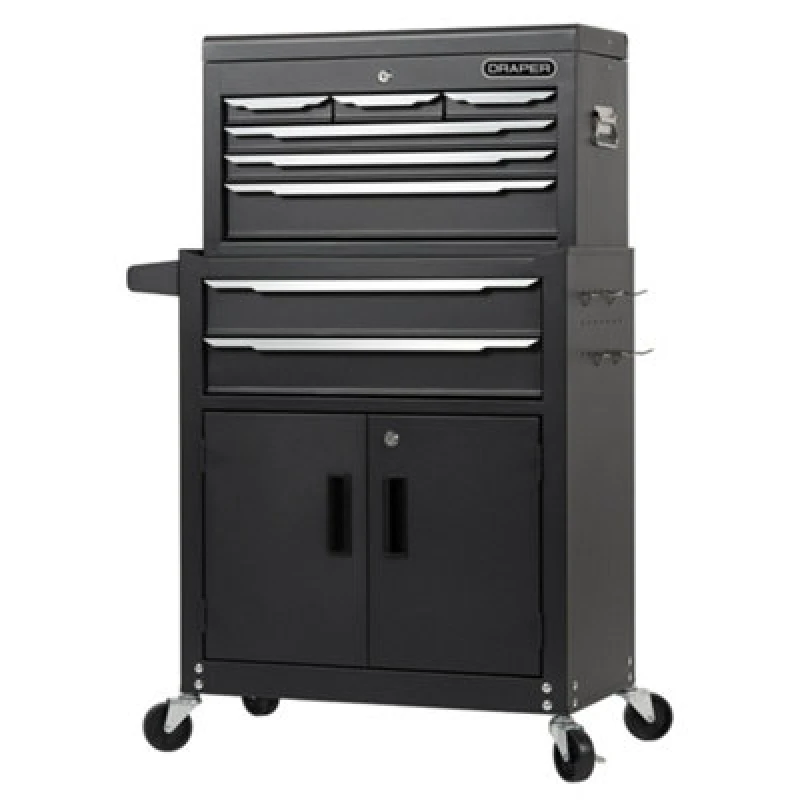 Image of Draper 8 Drawer Roller Cabinet and Tool Chest Combination 30681 Colour: Black