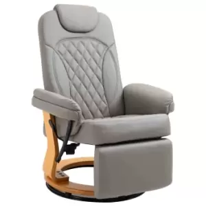 Image of HOMCOM Recliner Leisure Armchair With Wood Base Footrest For Home Office