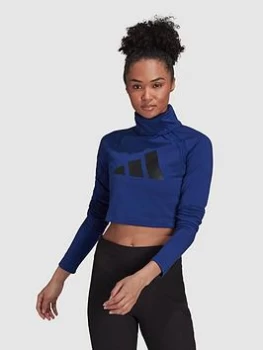 Image of adidas Women In Power Long Sleeve Tee - Blue Size M, Women