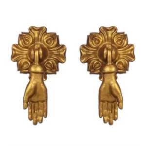 Image of Gold Hands Pendant Drawer Knobs (Set of 2)