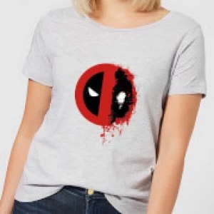 Image of Marvel Deadpool Split Splat Logo Womens T-Shirt - Grey - S