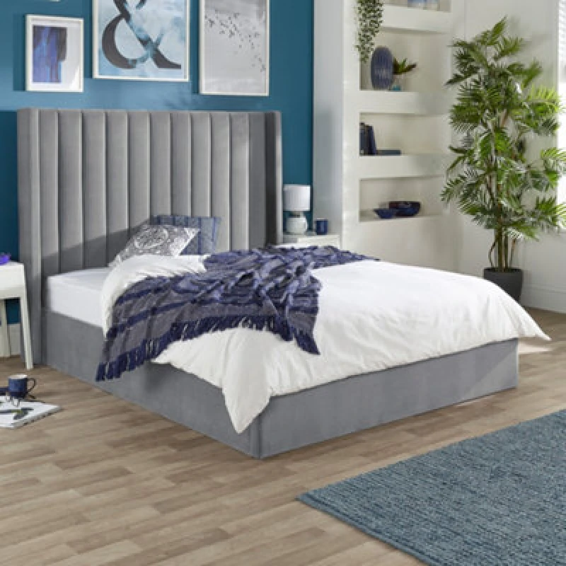 Image of Aspire Aspire Helix Ottoman Storage Bed in Grey Size: King Grey King Unisex 5057632205292