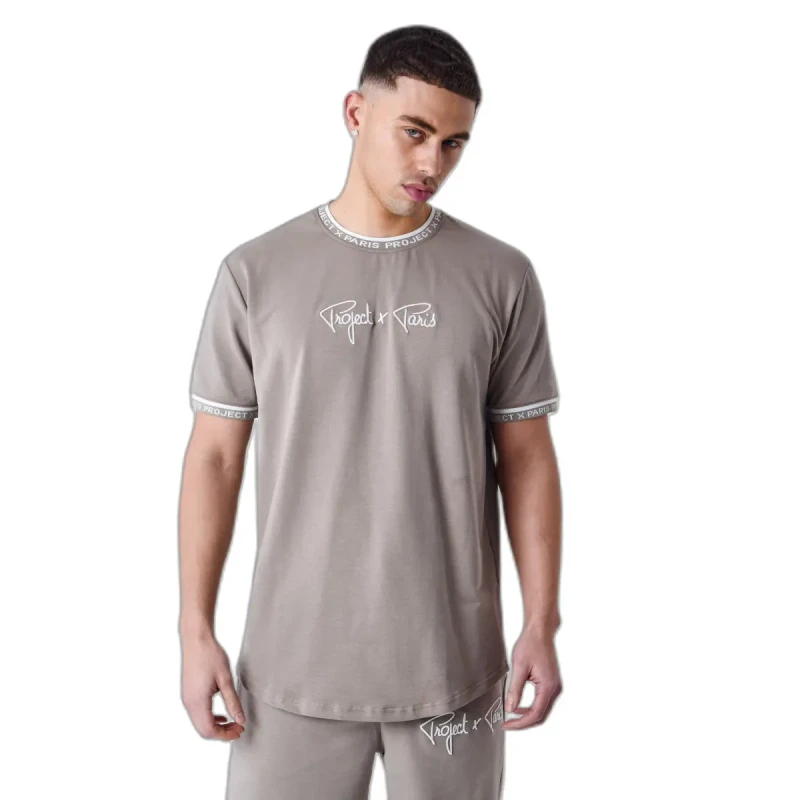 Image of Project X Paris Embroidered logo T-Shirt Project X Paris Gris Male S 2310019_TP