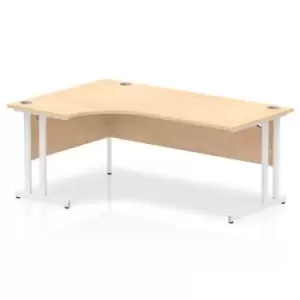 Image of Dynamic Impulse 1800mm Left Crescent Desk Maple Top White Cantilever Leg MI002620