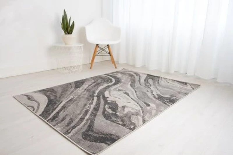 Image of Rugstyle Balletto Heatset Paint Rug in Grey Size: 120cm x 170cm Grey Unisex 120cm x 170 cm