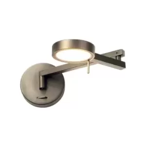 Image of Adjustable Swing Arm Wall Lamp , Reader, 1 x 8W LED, 3000K, Satin Nickel - Luminosa Lighting