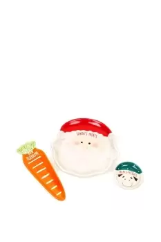 Image of Set of 3 Dishes Santa, Carrot and Cookie