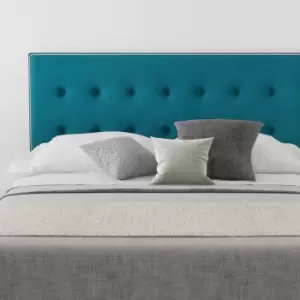 Image of Presley Upholstered Headboard, Plush Velvet, Teal - Headboard 60cm Size Single (90x190)