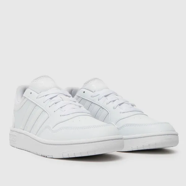 Image of adidas white hoops 3.0 Youth trainers White UK 3 (EU 35½)