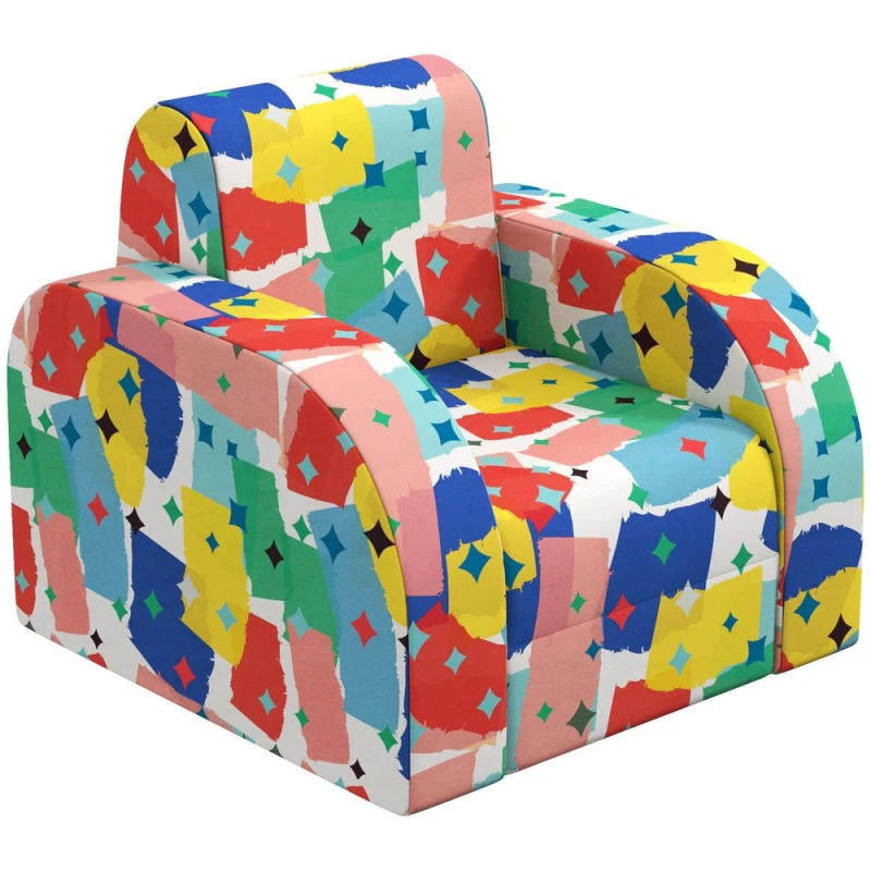 Image of AIYAPLAY Kids Armchair - Foldable Toddler Chair for Bedroom - Pink - Multi-coloured TJ Hughes 5056725562465