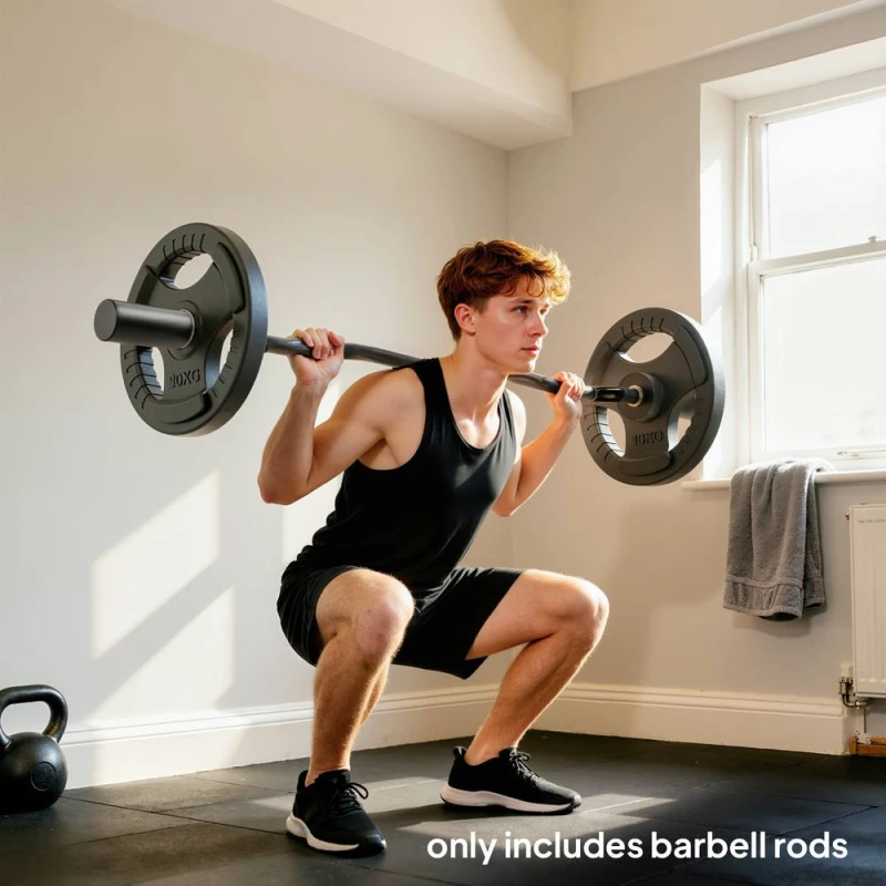 Image of SPORTNOW 4ft Olympic EZ Curl Bar, Barbell Bar for 2" Weight Plates, Black Unisex