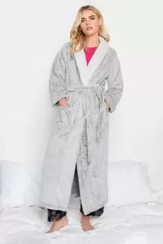 Image of Petite Soft Touch Contrast Maxi Dressing Gown
