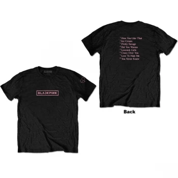 Image of Blackpink - The Album Tracklist Unisex Medium T-Shirt - Black