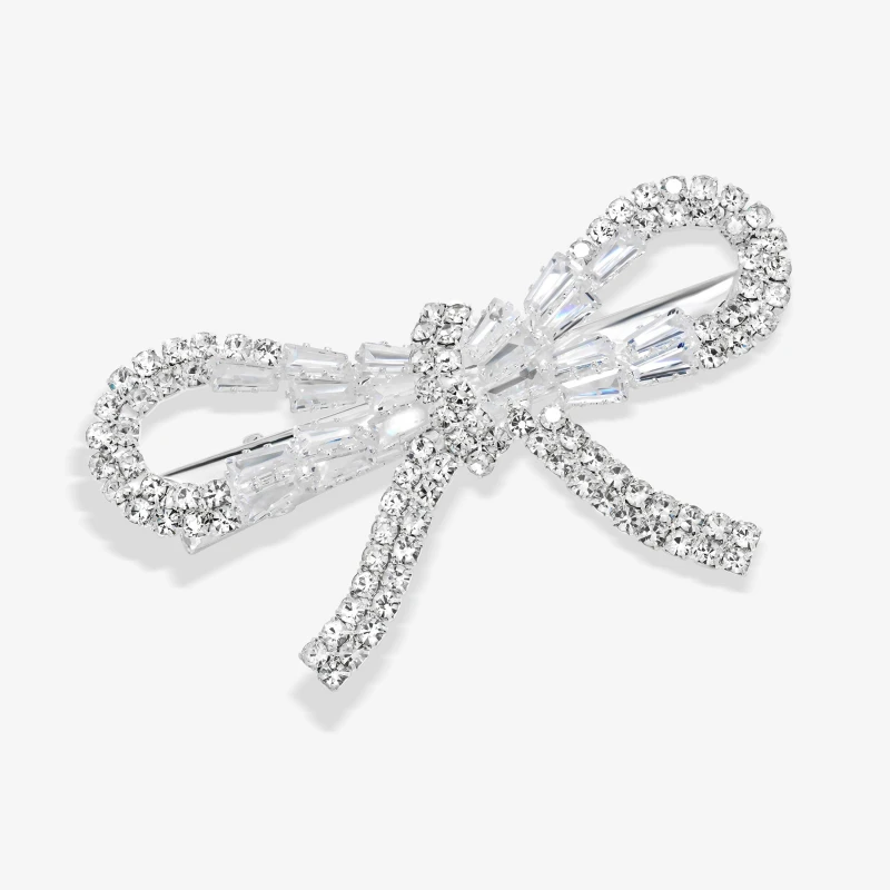 Image of Mood Silver Crystal Bow Hair Slide Jewellery Sets One Size Silver 72788711000