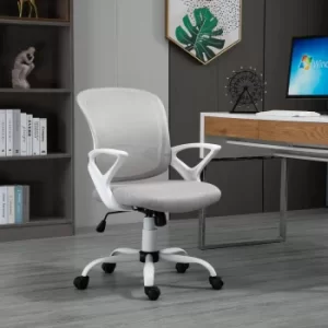 Image of Vinsetto Mesh Office Chair Swivel Desk Task Computer Chair with Lumbar Back Support, Adjustable Height, Arm for Home, Grey