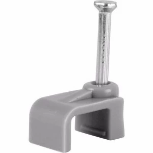 Image of Zexum Grey Flat TnE Cable Clips 100 Pack - 1.5mm