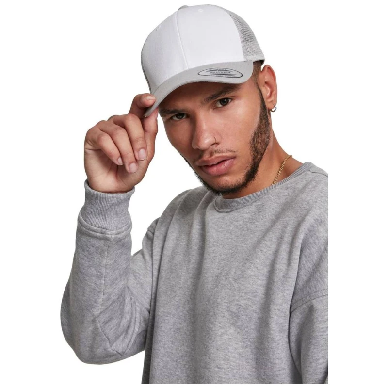 Image of Flexfit Mens Retro Colour Block Trucker Cap in Red Red Male One Size