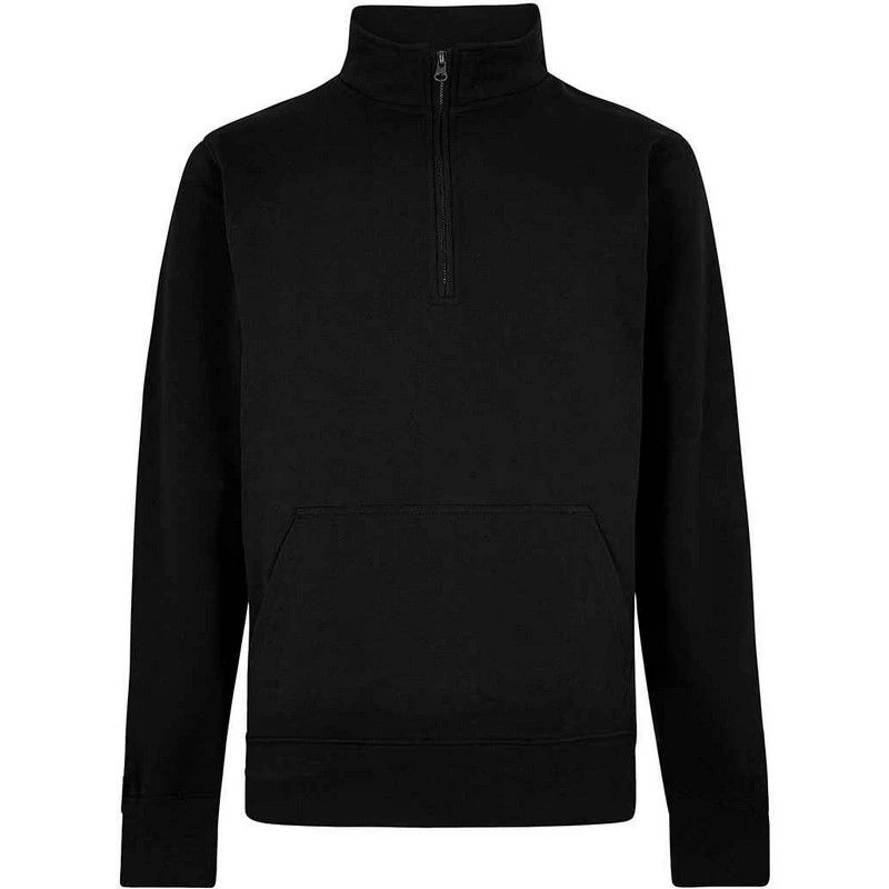 Image of Kustom Kit Mens Pique Quarter Zip Sweatshirt in Black Size: Small Black Male S