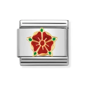 Image of Nomination Classic Gold Red Rose of Lancashire Charm