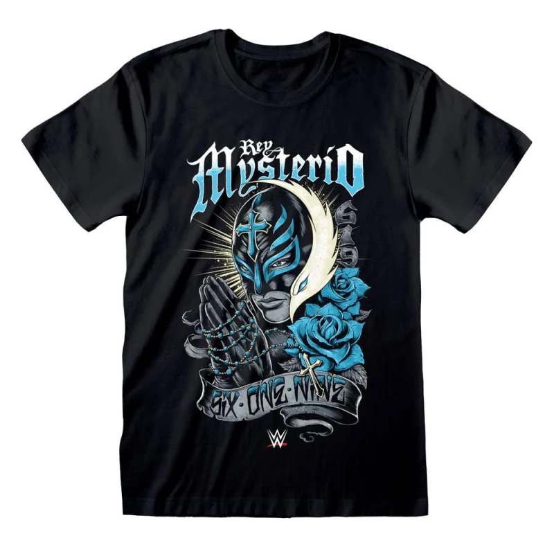 Image of WWE Mens Rey Mysterio T-Shirt in Black Size: XL Black Male XL