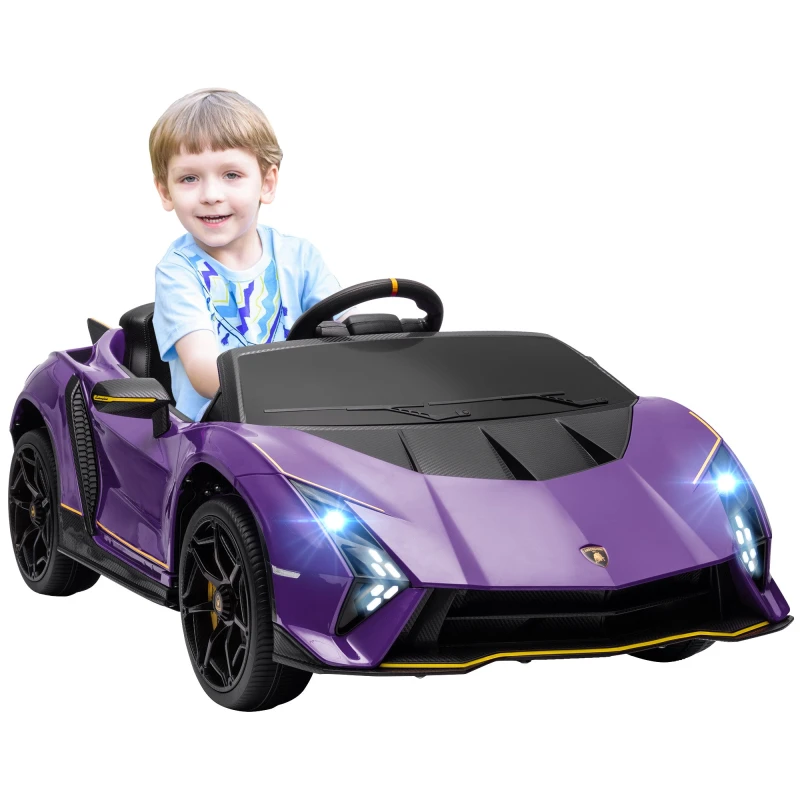 Image of AIYAPLAY 12V Lamborghini Autentica Licensed Ride on Car, Purple, Purple 370-364V70VT