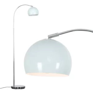 Image of Curva Floor Lamp in Chrome with Pale Blue Shade