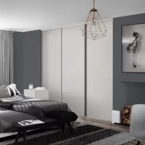 Image of Spacepro Classic 3 Door Sliding Wardrobe Kit 2672 x 2260mm in Cashmere Steel/MFC