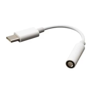 Image of Akasa USB Type-C Male to 3.5mm Jack Female Adapter, 10cm, White