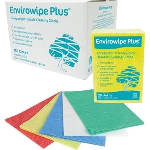 Image of Envirowipe Plus Heavy-Duty Cleaning Cloths (50x36) Blue PK25