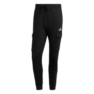 Image of adidas Essentials Fleece Regular Tapered Cargo Joggers Me - Black