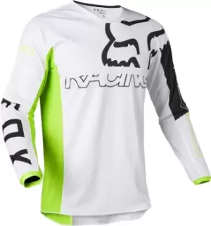 Image of FOX 180 Skew Motocross Jersey, white-green Size M white-green, Size M
