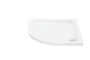 Image of Wickes Quadrant 45mm White Cast Stone Shower Tray - 900mm