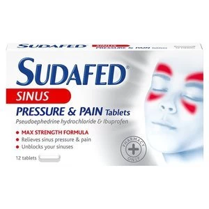 Image of Sudafed Sinus Pressure and Pain Tablets 12s