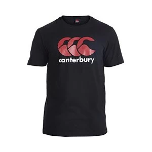 Image of Canterbury Mens CCC Logo Training T-Shirt, Black/Red/White, X-Small