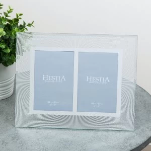 Image of Mirror Glass Starburst Double Photo Frame (4 x 6)