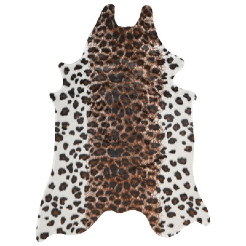Image of Beliani Faux Cowhide Rug Bogong Brown/ White 130 X 170 Cm