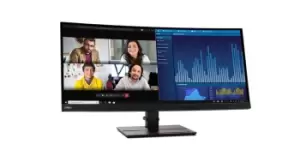 Image of Lenovo ThinkVision 34.1" P34w-20 Wide Quad HD Curved LED Monitor
