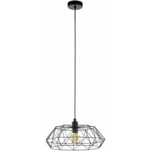 Image of Hanging Ceiling Pendant Light Black Cage Shade 1x 60W E27 Hallway Feature Lamp