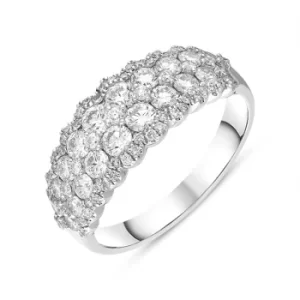 Image of 18ct White Gold Diamond Two Row Half Eternity Ring