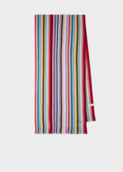 Image of Paul Smith 'Swirl Stripe' Wool Scarf