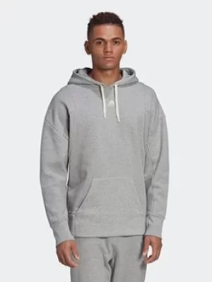 Image of adidas Studio Lounge Fleece Hoodie, Grey Size M Men