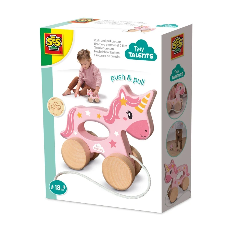 Image of SES Creative Push and pull 2 in 1 wooden unicorn Multi unisex One Size