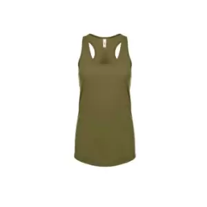 Image of Next Level Womens/Ladies Ideal Racer Back Tank Top (S) (Military Green)
