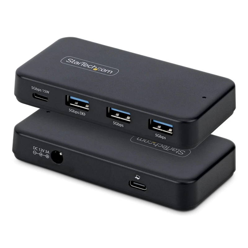 Image of StarTech.com StarTech.com 4-Port USB-C and USB-A Hub, 5Gbps, Self-Powered, 2-in-1 USB-C and USB-A Host Cable, 1x USB-C and 3x USB-A (1x BC 1.2), 36W P